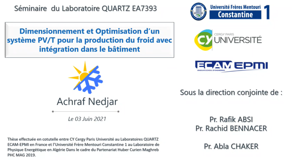 Séminaire de Achraf NEDJAR , ANLER, 3/06/2021