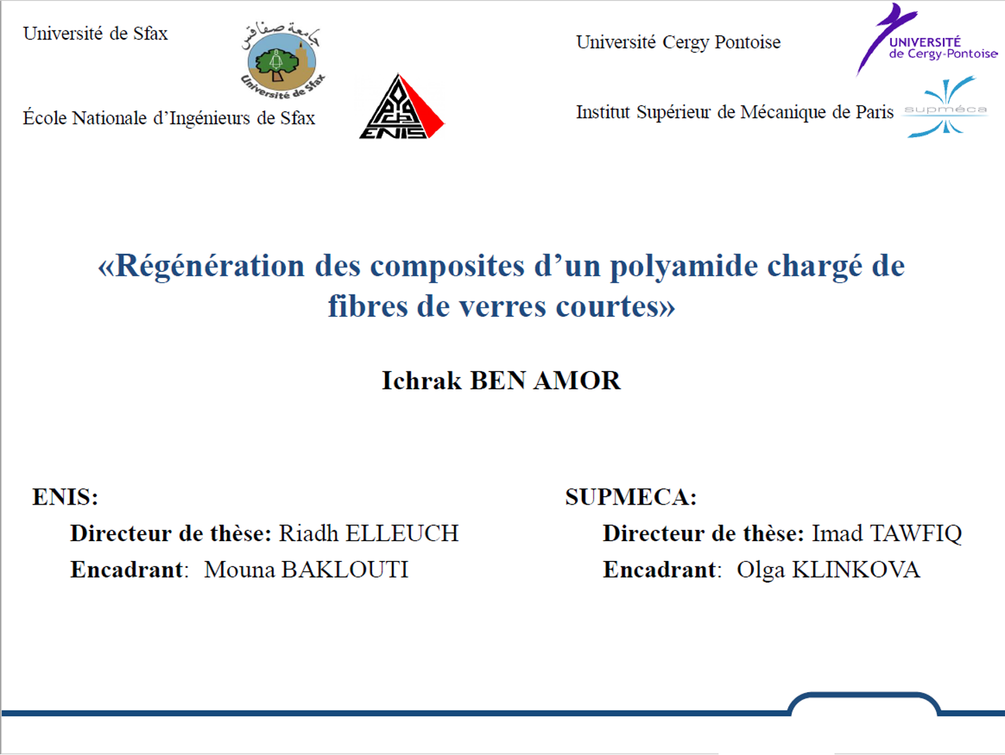 Séminaire d’Ichrak BEN AMOR, TriboMat, 11/03/2021